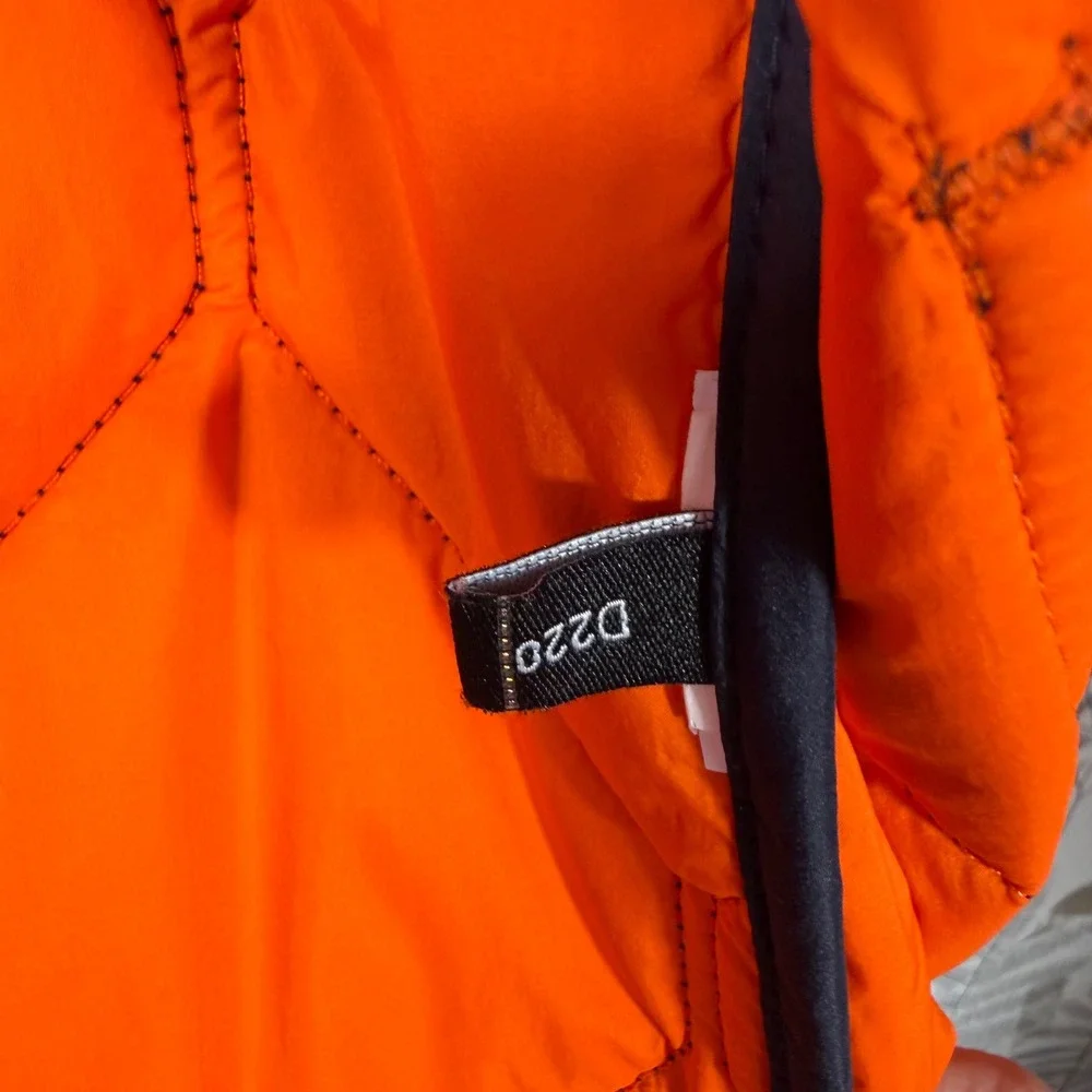 Jack Spade New York Mens Quilted Vest Navy Blue Orange Lining Medium Hexagon